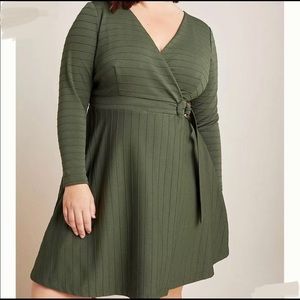 NWT Anthropologie green wrap dress